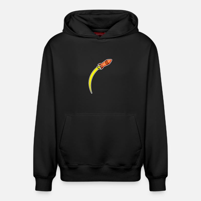 Fusée Orange - Sweat à capuche unisexe décontracté en coton biologique – de SPREAD - noir