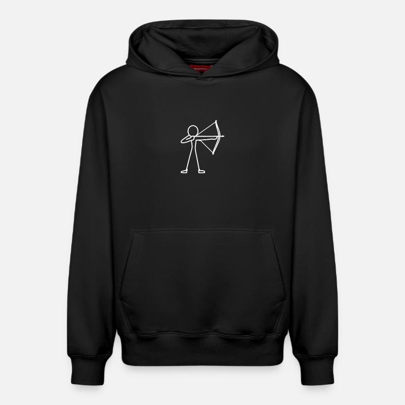 Strichmännchen Bogen Bogenschießen Bogenschütze - Relaxed Unisex Organic Hoodie – von SPREAD - Schwarz