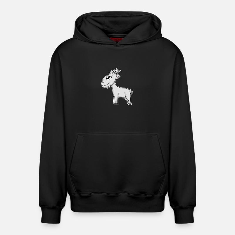 Chèvre - Sweat à capuche unisexe décontracté en coton biologique – de SPREAD - noir