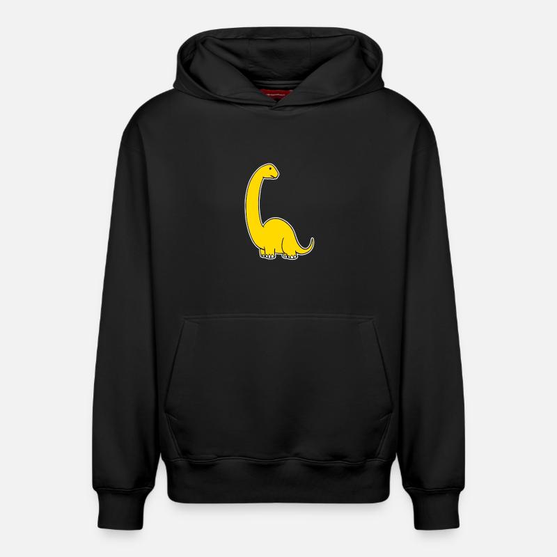 Dino jaune doux - Sweat à capuche unisexe décontracté en coton biologique – de SPREAD - noir