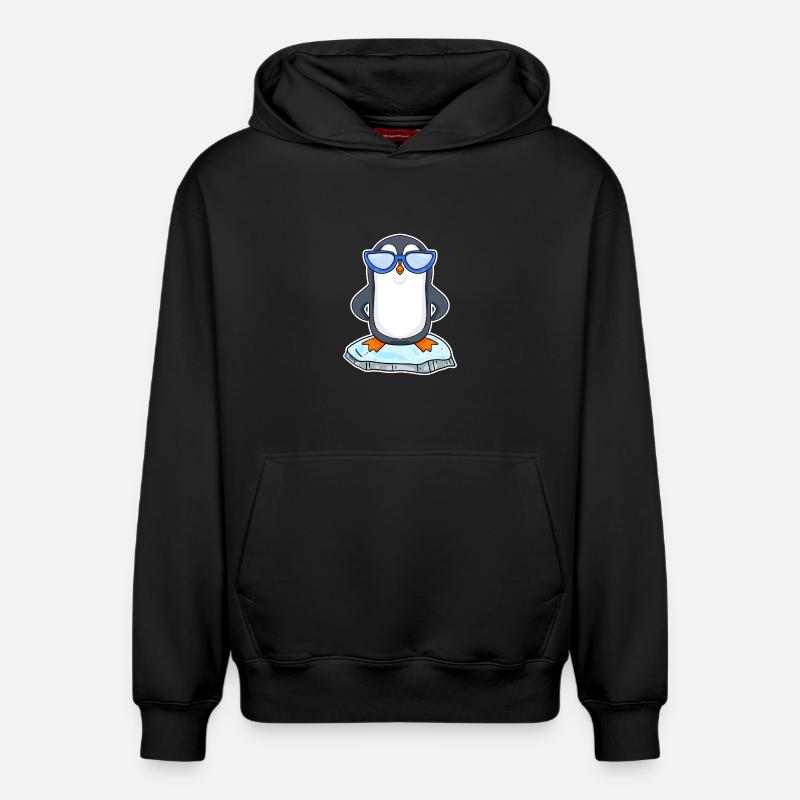 Pingouin cool - Sweat à capuche unisexe décontracté en coton biologique – de SPREAD - noir