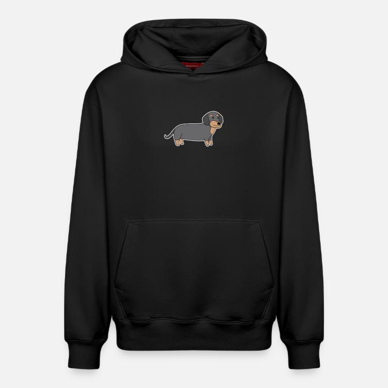 Dackel Dachshund Teckel - Sweat à capuche unisexe décontracté en coton biologique – de SPREAD - noir