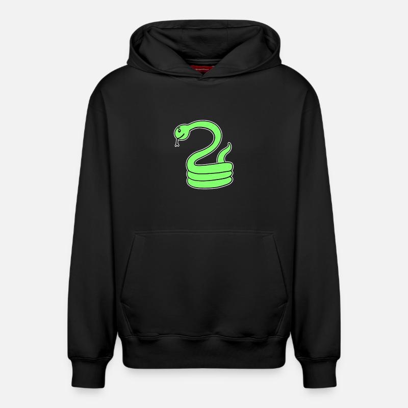 Serpent - Serpent vert - Sweat à capuche unisexe décontracté en coton biologique – de SPREAD - noir