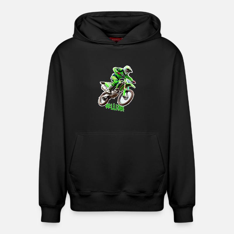 Cascadeur de motocross - Sweat à capuche unisexe décontracté en coton biologique – de SPREAD - noir