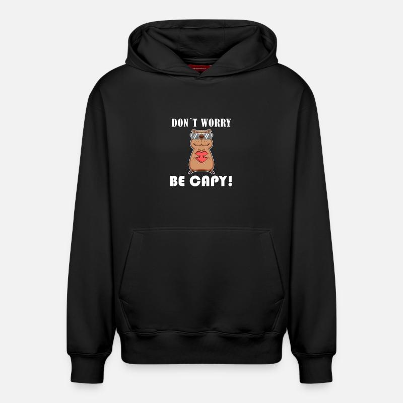 Capybara Wasserschwein Capybaras - Sweat à capuche unisexe décontracté en coton biologique – de SPREAD - noir