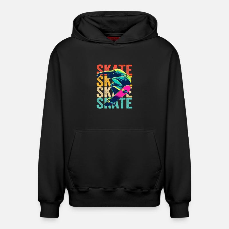 Skateboard Skate - Sweat à capuche unisexe décontracté en coton biologique – de SPREAD - noir