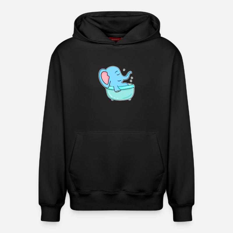 Baignoire Elephant - Sweat à capuche unisexe décontracté en coton biologique – de SPREAD - noir