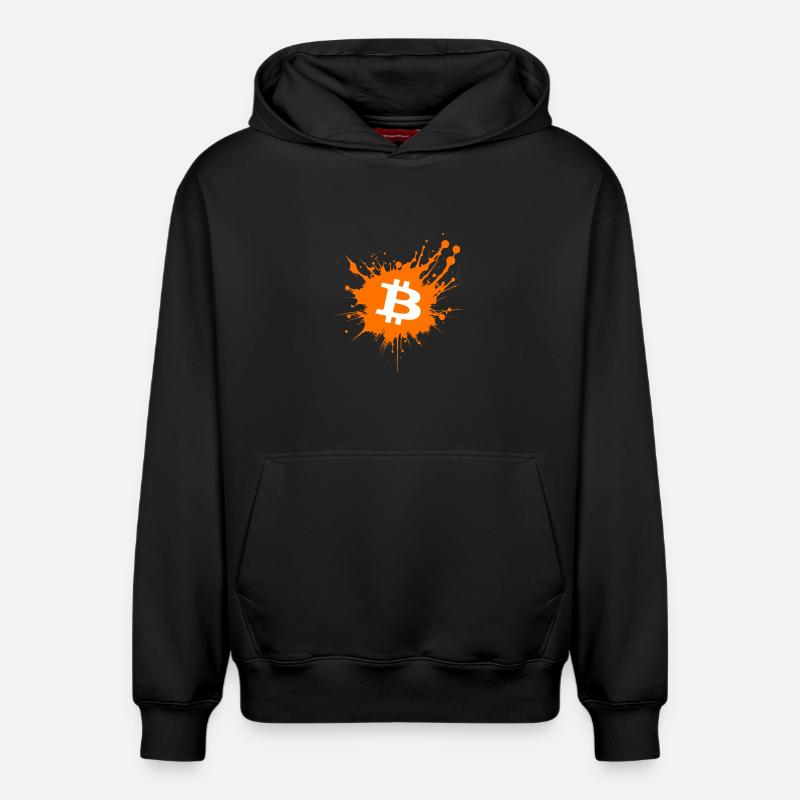 Bitcoin Crypto Cryptocurrency Splash - Relaxed Unisex Organic Hoodie – von SPREAD - Schwarz