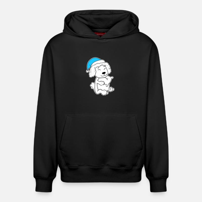 Caniche Dormir Fatigue Chien - Sweat à capuche unisexe décontracté en coton biologique – de SPREAD - noir