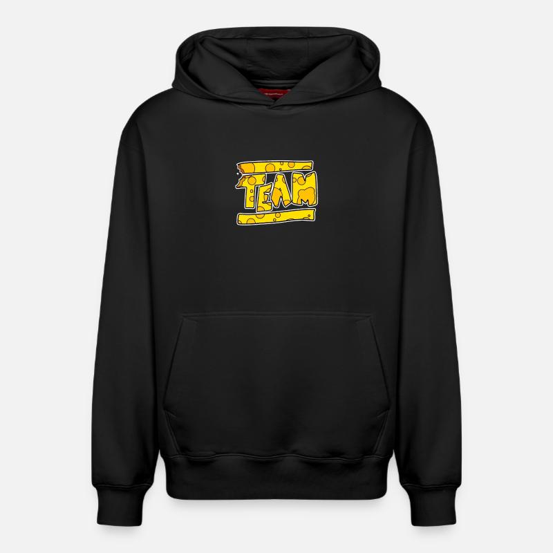 Team Cheese Team Crew - Sweat à capuche unisexe décontracté en coton biologique – de SPREAD - noir