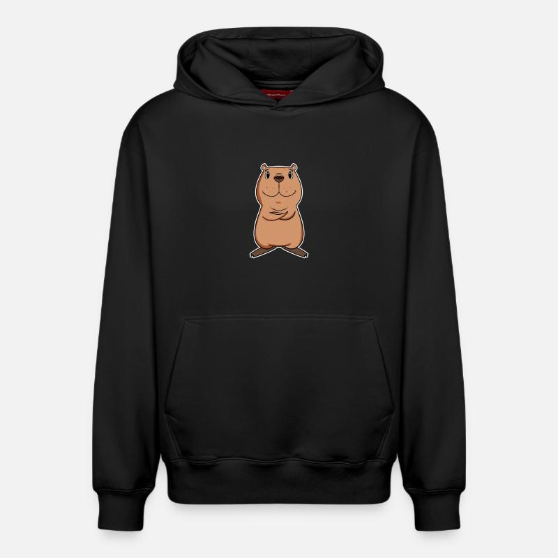 Capybara - Sweat à capuche unisexe décontracté en coton biologique – de SPREAD - noir