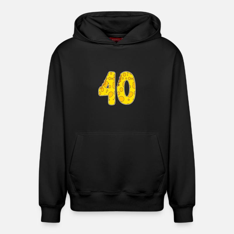 40 ans de fromage Lustig - Sweat à capuche unisexe décontracté en coton biologique – de SPREAD - noir