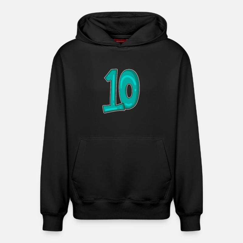 10 Dix - Sweat à capuche unisexe décontracté en coton biologique – de SPREAD - noir
