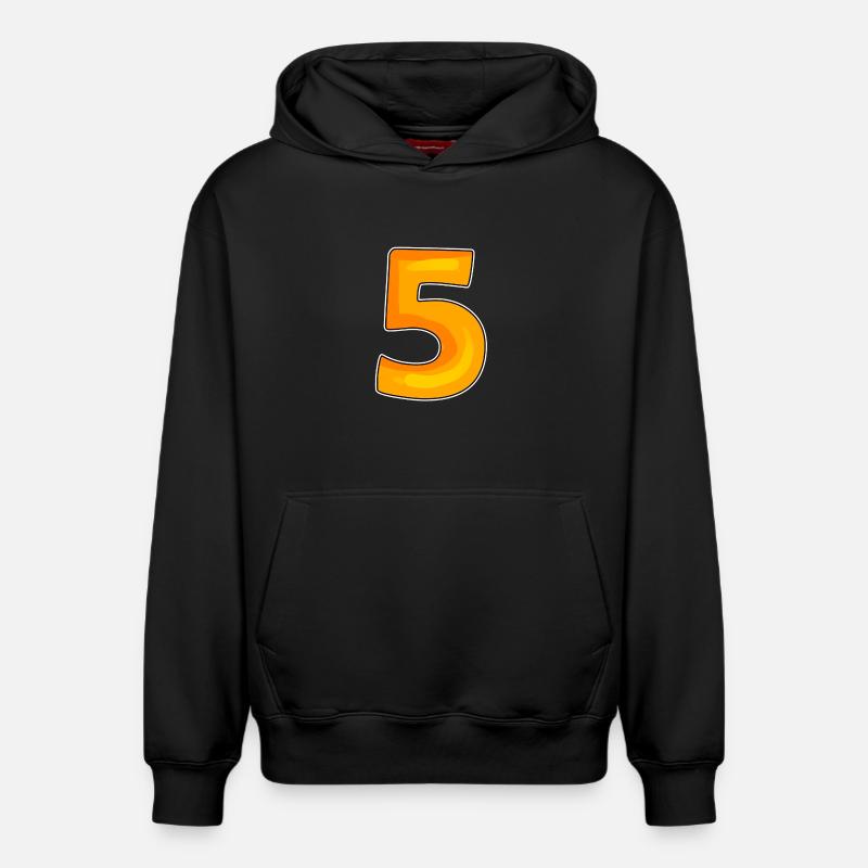 Numéro 5 Numéro - Sweat à capuche unisexe décontracté en coton biologique – de SPREAD - noir