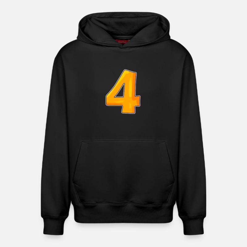 Numéro numéro 4 - Sweat à capuche unisexe décontracté en coton biologique – de SPREAD - noir