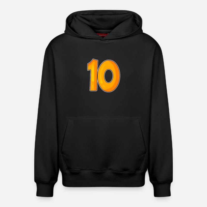 Dix numéros 10 Nombre - Sweat à capuche unisexe décontracté en coton biologique – de SPREAD - noir
