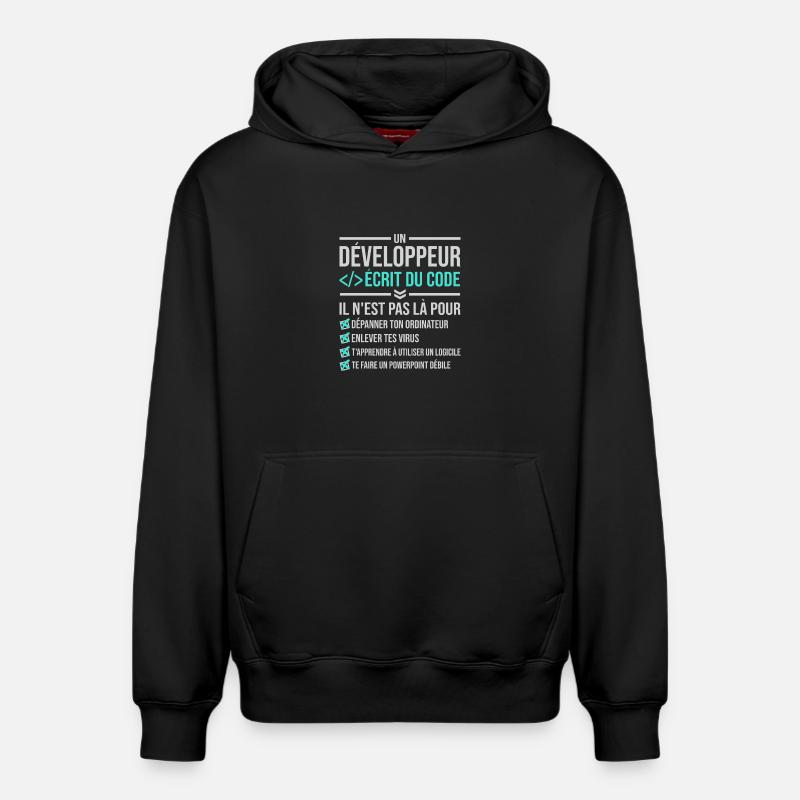 Developer Writing Code - Relaxed Unisex Organic Hoodie – by SPREAD - black