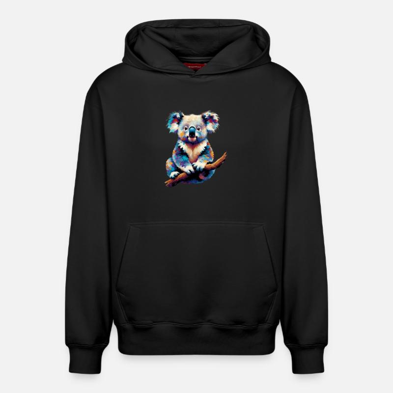Koala - Sweat à capuche unisexe décontracté en coton biologique – de SPREAD - noir