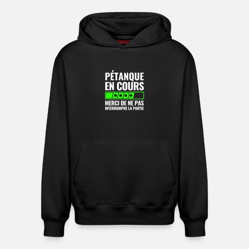Pétanque En Cours - Sweat à capuche unisexe décontracté en coton biologique – de SPREAD - noir