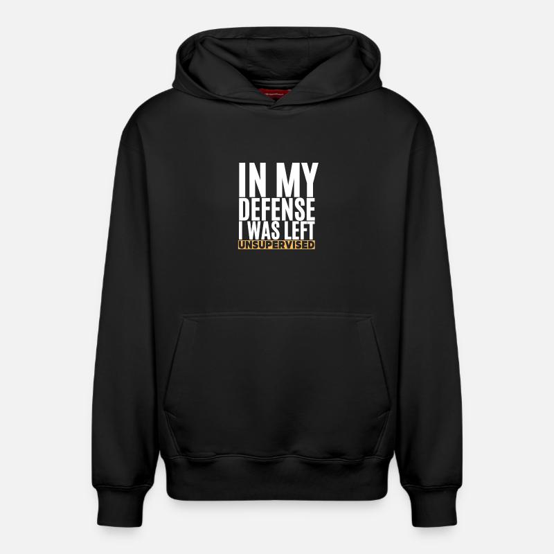 I Was Left Unsupervised - Relaxed Unisex Organic Hoodie – von SPREAD - Schwarz