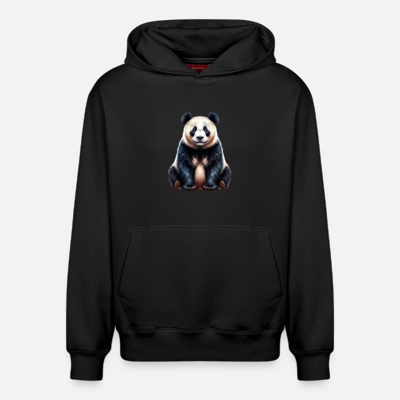 Panda - Sweat à capuche unisexe décontracté en coton biologique – de SPREAD - noir
