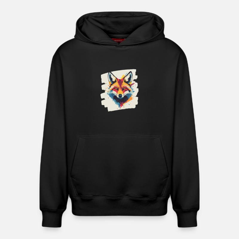 Renard - Sweat à capuche unisexe décontracté en coton biologique – de SPREAD - noir