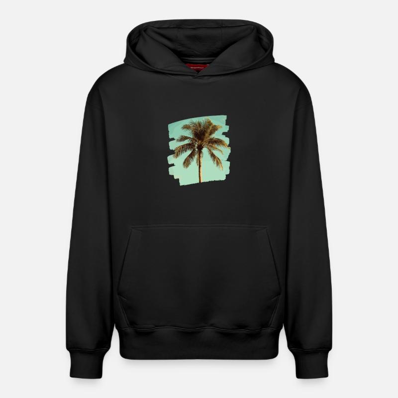 Palmier - Sweat à capuche unisexe décontracté en coton biologique – de SPREAD - noir