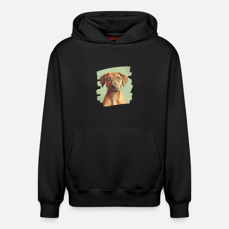 Rhodésian Ridgeback - Sweat à capuche unisexe décontracté en coton biologique – de SPREAD - noir