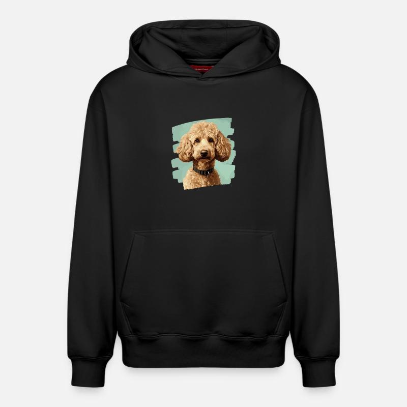 Caniche - Sweat à capuche unisexe décontracté en coton biologique – de SPREAD - noir