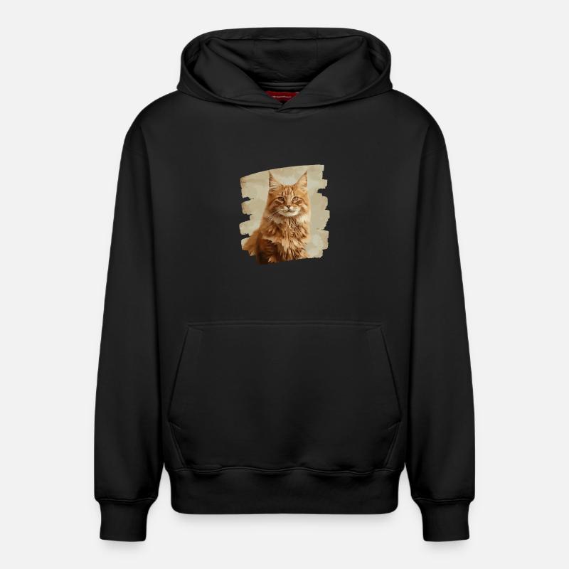 Maine coon - Sweat à capuche unisexe décontracté en coton biologique – de SPREAD - noir
