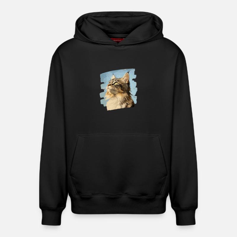 Maine coon - Sweat à capuche unisexe décontracté en coton biologique – de SPREAD - noir
