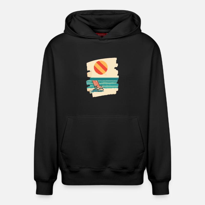 Plage du soleil d’été - Sweat à capuche unisexe décontracté en coton biologique – de SPREAD - noir
