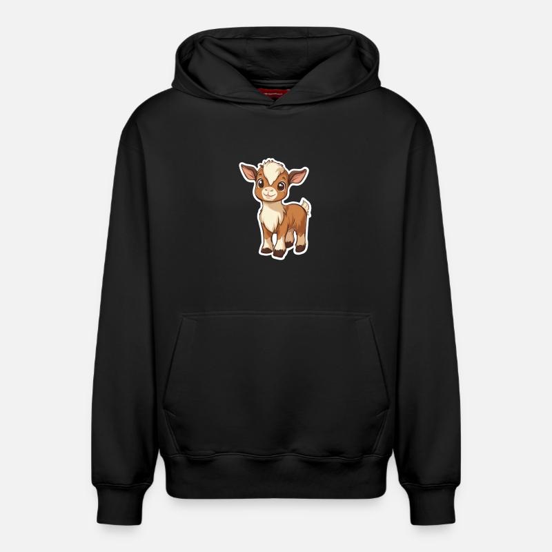 Chèvre - Sweat à capuche unisexe décontracté en coton biologique – de SPREAD - noir