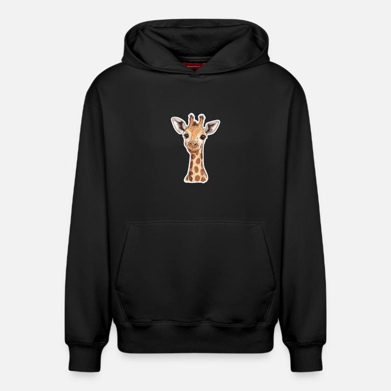 Girafe - Sweat à capuche unisexe décontracté en coton biologique – de SPREAD - noir