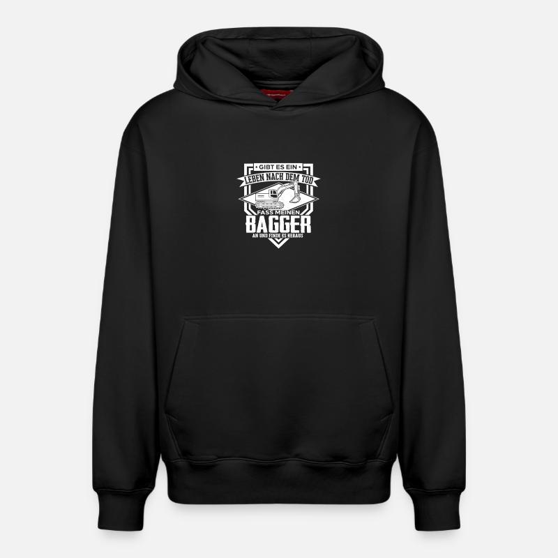 Baggerfahrer Sprüche Baugeräteführer Hochbau  - Relaxed Unisex Organic Hoodie – von SPREAD - Schwarz
