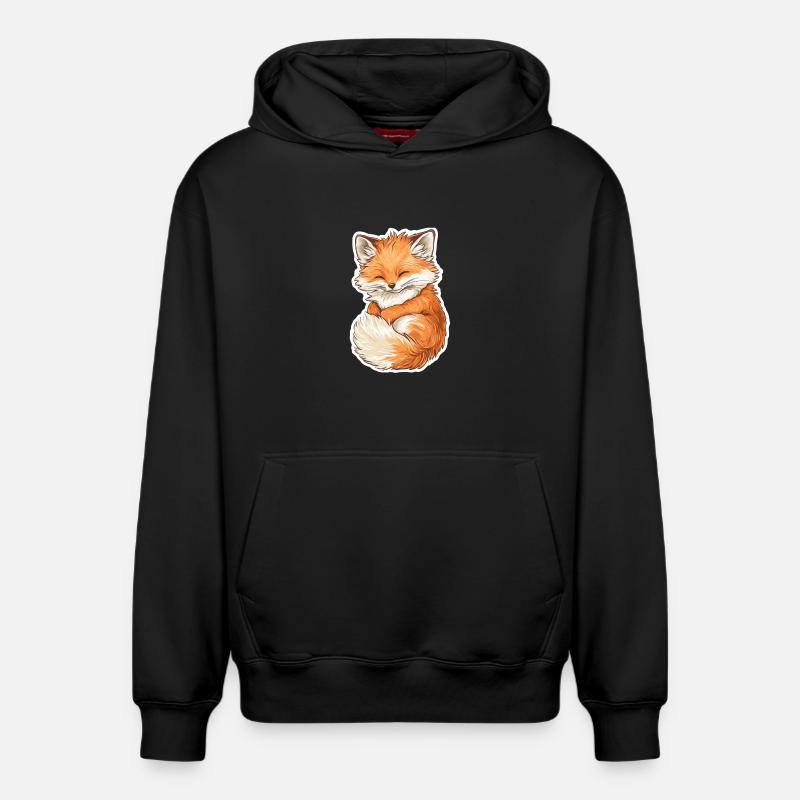 Renard - Sweat à capuche unisexe décontracté en coton biologique – de SPREAD - noir