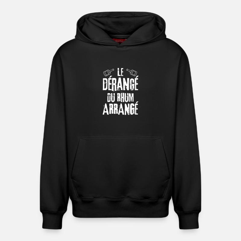 Le Dérangé Du Rhum arrangé - Sweat à capuche unisexe décontracté en coton biologique – de SPREAD - noir