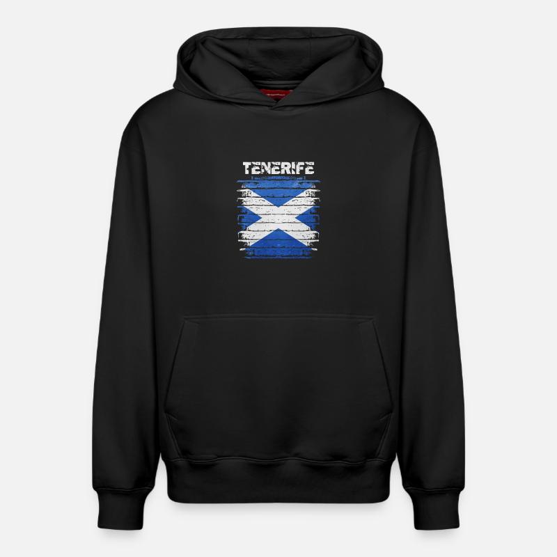 Illustration du drapeau de Tenerife - Sweat à capuche unisexe décontracté en coton biologique – de SPREAD - noir