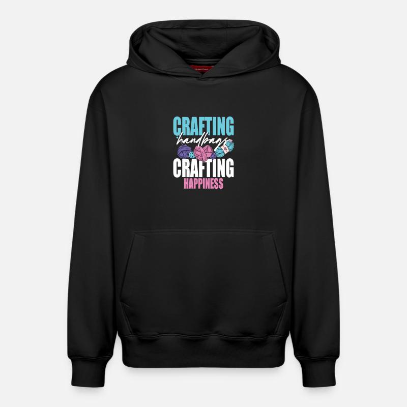 Crochet Tricot - Sweat à capuche unisexe décontracté en coton biologique – de SPREAD - noir