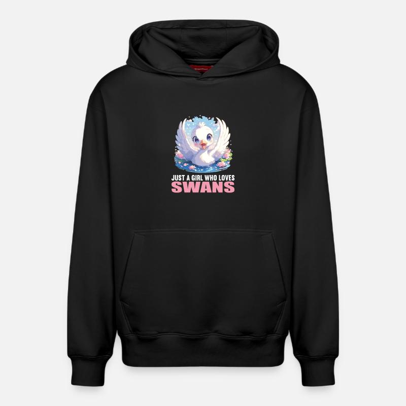 Cygnes Cygne - Sweat à capuche unisexe décontracté en coton biologique – de SPREAD - noir
