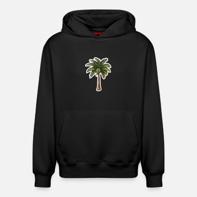 Palmier - Sweat à capuche unisexe décontracté en coton biologique – de SPREAD - noir
