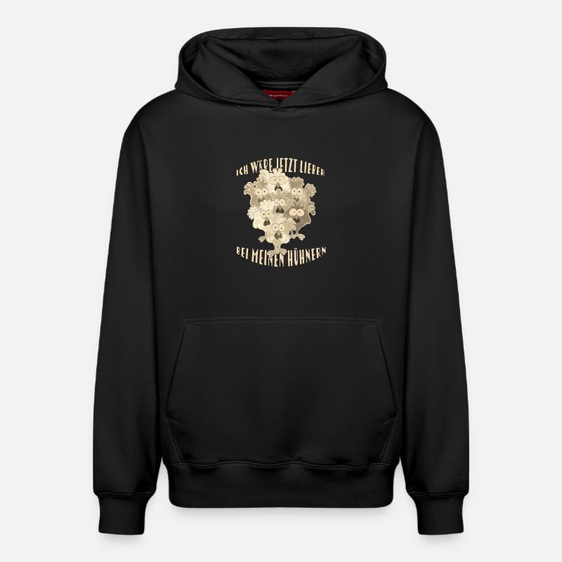 Dicton de poulets - Sweat à capuche unisexe décontracté en coton biologique – de SPREAD - noir