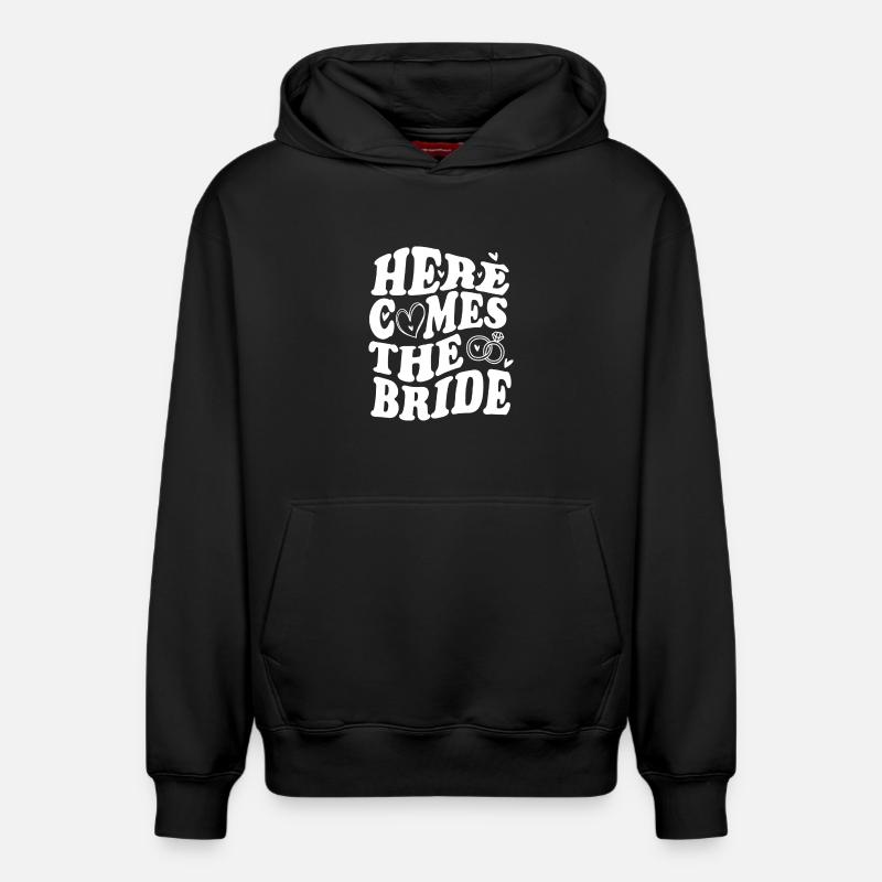 Here Comes the Bride – Hochzeit Statement - Relaxed Unisex Organic Hoodie – von SPREAD - Schwarz