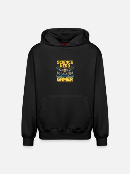 Science Nerd Gamer Atom Controller Wissenschaft - Sweat à capuche unisexe décontracté en coton biologique – de SPREAD - noir