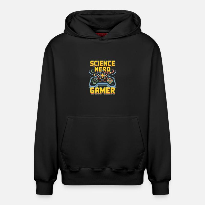 Science Nerd Gamer Atom Controller Wissenschaft - Sweat à capuche unisexe décontracté en coton biologique – de SPREAD - noir