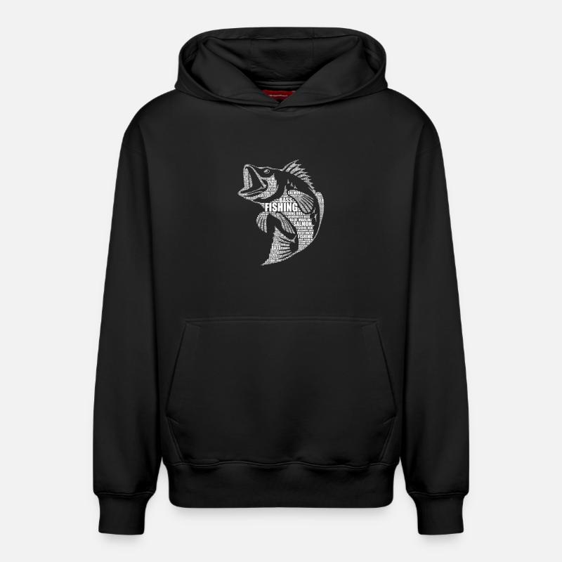 Mot Pêche Art Cadeau Design - Sweat à capuche unisexe décontracté en coton biologique – de SPREAD - noir