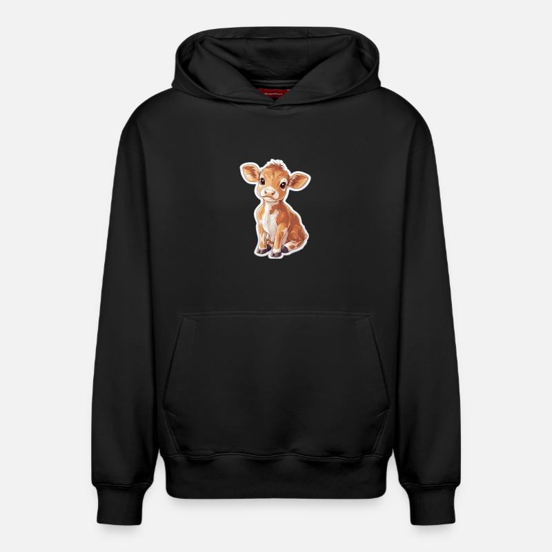 Vache - Sweat à capuche unisexe décontracté en coton biologique – de SPREAD - noir