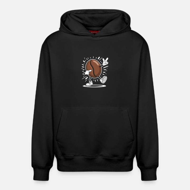 Caffeine Coffee Bean Comic Coffee - Relaxed Unisex Organic Hoodie – von SPREAD - Schwarz