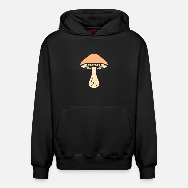 Champignon Illustration Naturelle - Sweat à capuche unisexe décontracté en coton biologique – de SPREAD - noir