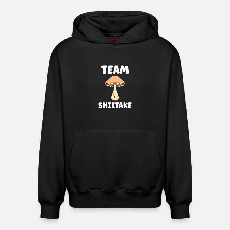 Tee Shiitake Équipe - Sweat à capuche unisexe décontracté en coton biologique – de SPREAD - noir